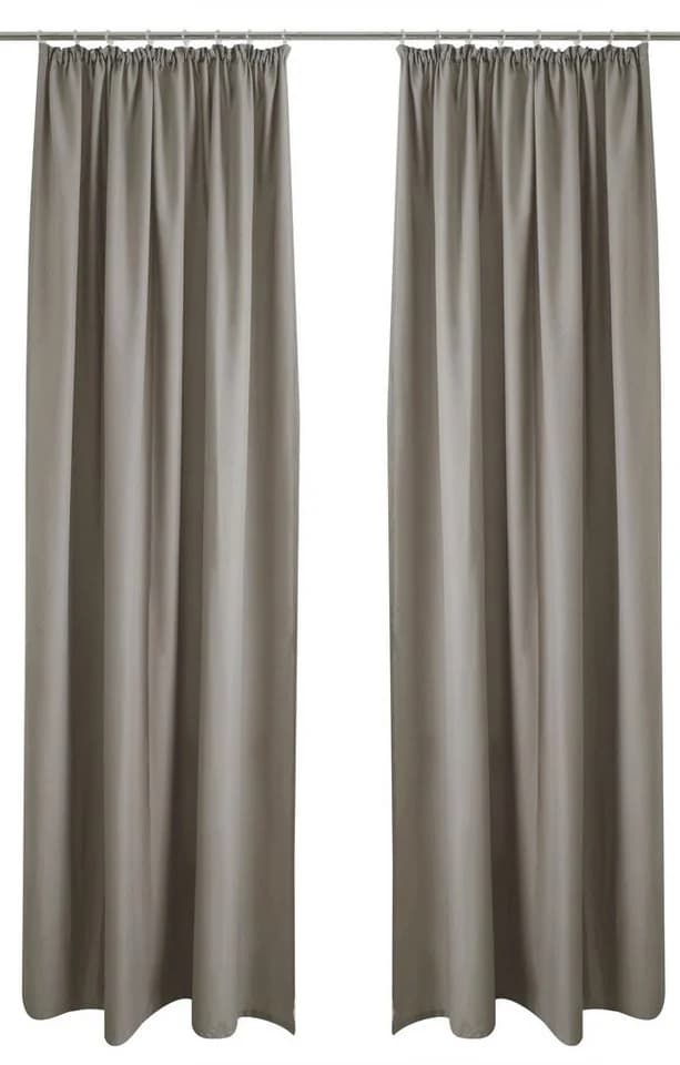 OTTO home Vorhang Raja, Gardinen mit Kräuselband, Vorhänge Wohnzimmer (2 St), Blickdicht, Polyester, 2er-Set, Bestseller, Einfarbig, Modern, Pflegeleicht, Mikrofaser