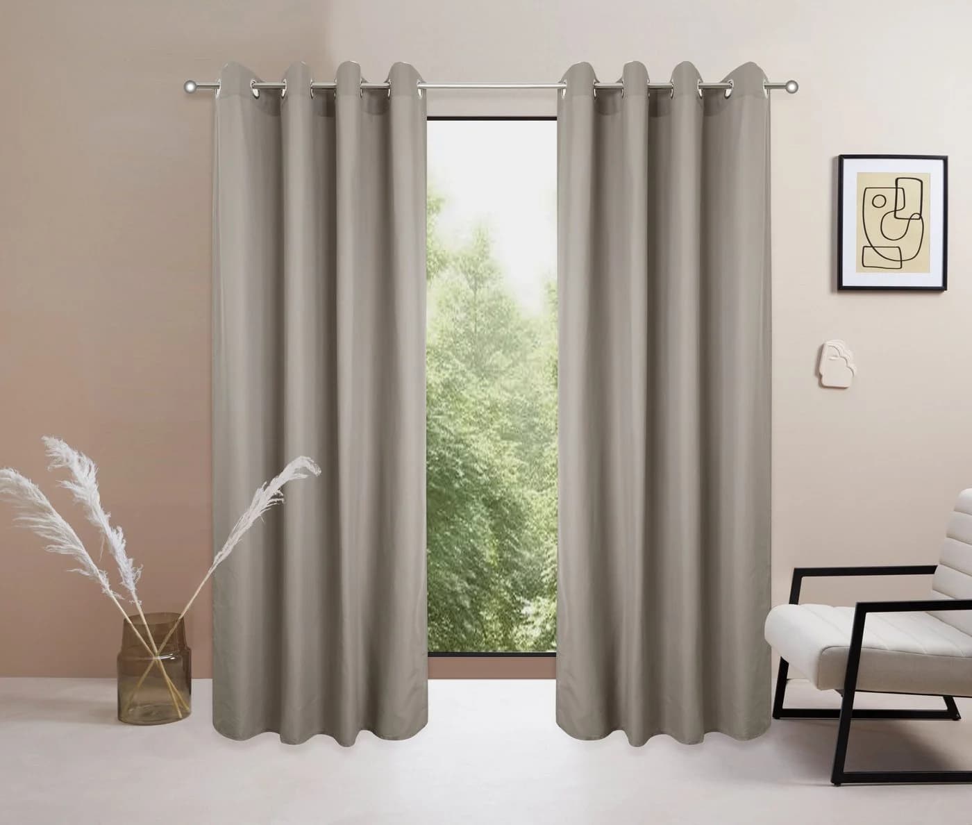 Vorhang MY HOME Raja 2er-Pack Grau Blickdichtes Material - Bild 2