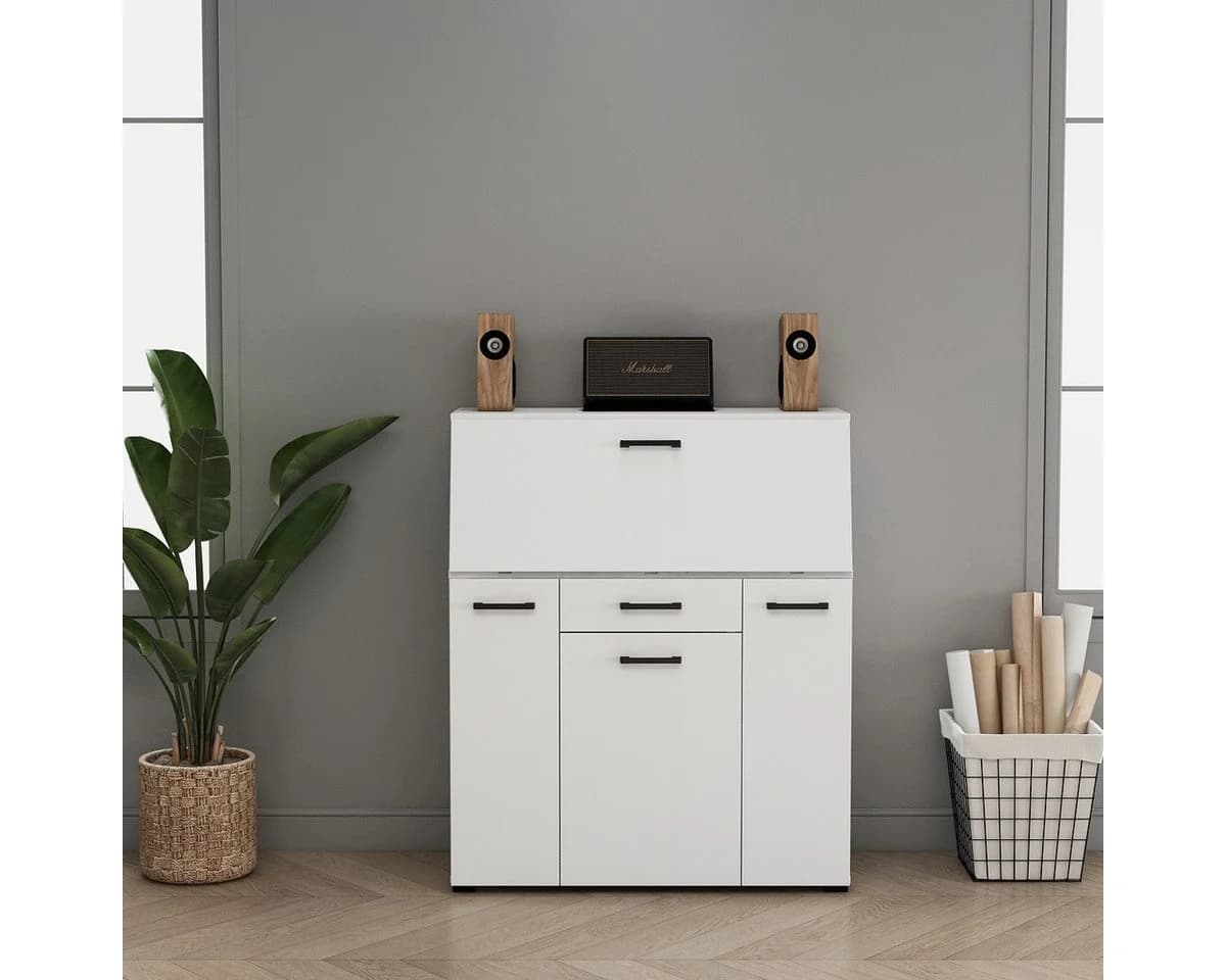 OTTO HOME Sekretär Moid Weiß Moderner Home-Office-Schreibtisch