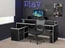 OTTO HOME Gamingtisch Eckschreibtisch Schwarz mit Stauraum Bild 1