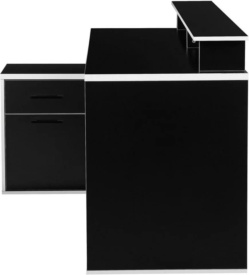 OTTO HOME Gamingtisch Eckschreibtisch Schwarz mit Stauraum - Bild 5