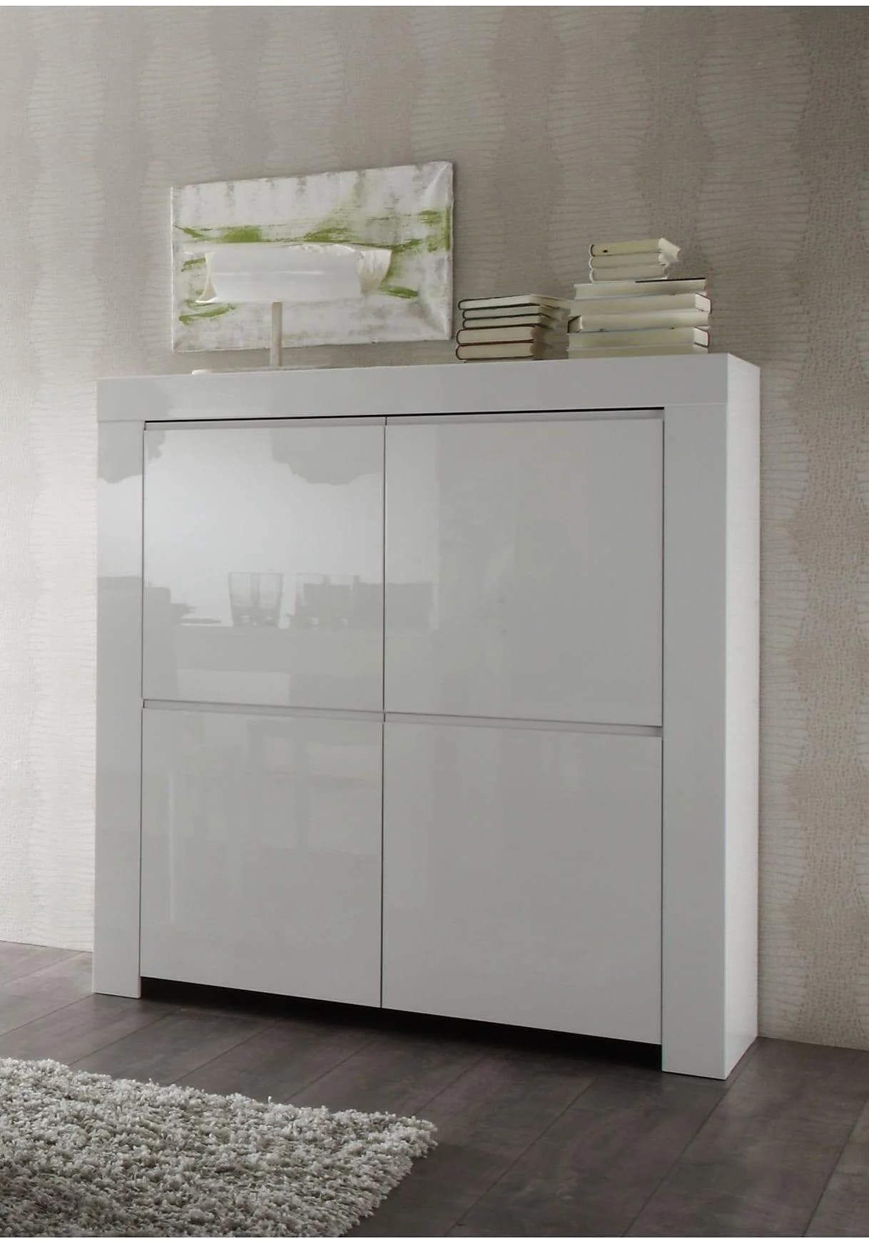 Highboard HOME AFFAIRE Amalfi Weiß Hochglanz Sideboard
