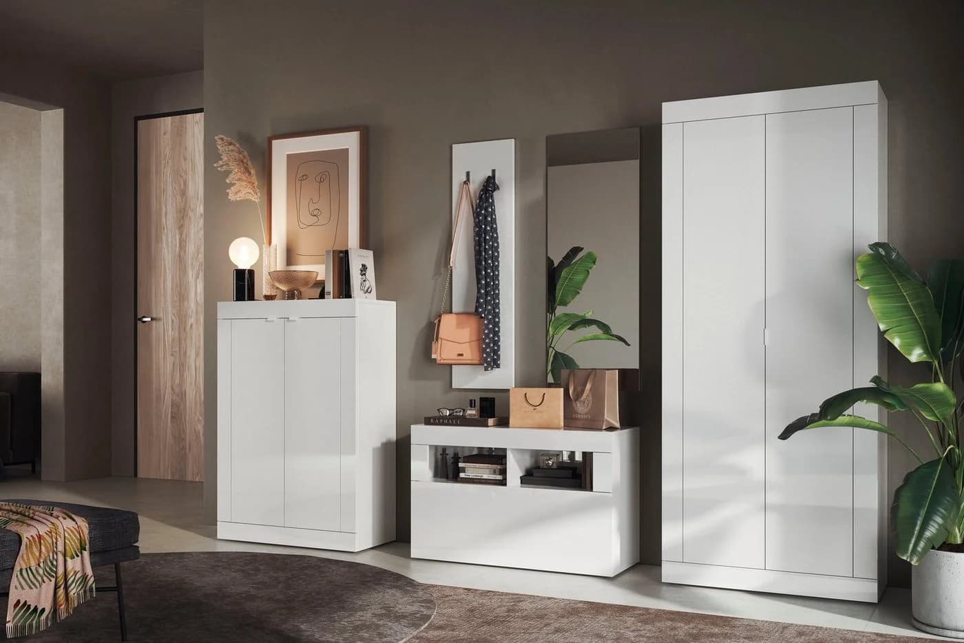 Home Affaire Garderobenschrank Weiß Hochglanz Modern - Bild 4