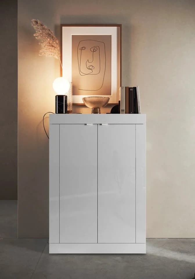 HOME AFFAIRE Schuhschrank Basic Weiß Hochglanz 2 Türen - Bild 3