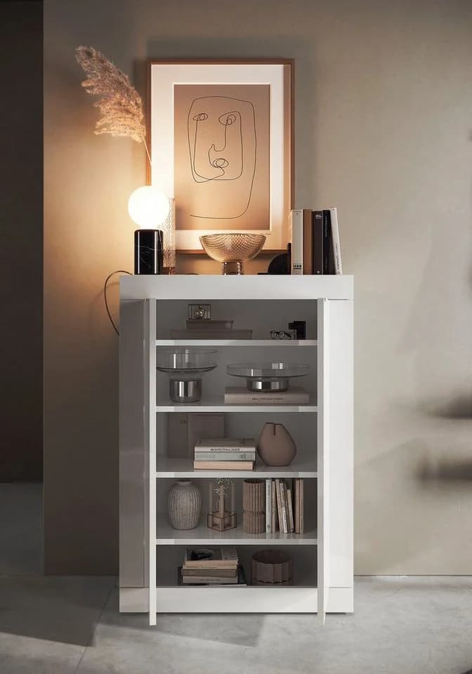 HOME AFFAIRE Schuhschrank Basic Weiß Hochglanz 2 Türen - Bild 4