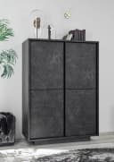 HOME AFFAIRE Highboard Carrara Anthrazit Mamor-Optik 4 Türen Grifflos Bild 2