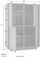 HOME AFFAIRE Highboard Carrara Anthrazit Mamor-Optik 4 Türen Grifflos Bild 4