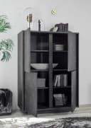 HOME AFFAIRE Highboard Carrara Anthrazit Mamor-Optik 4 Türen Grifflos Bild 5