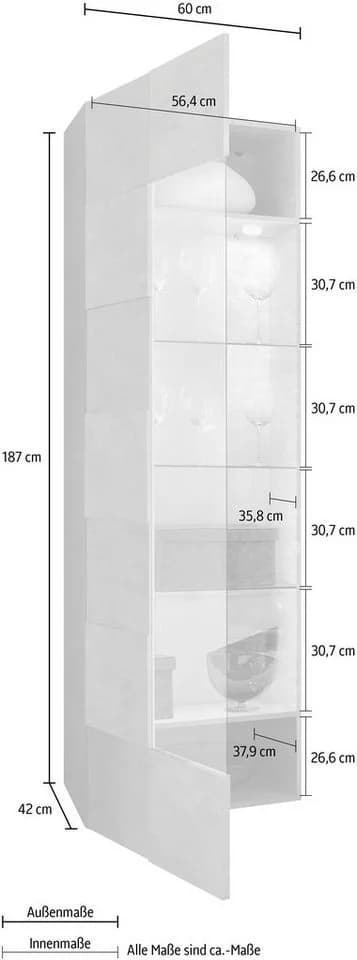 HOME AFFAIRE Vitrine Dama Grau Eucalipto 1 Tür - Bild 3