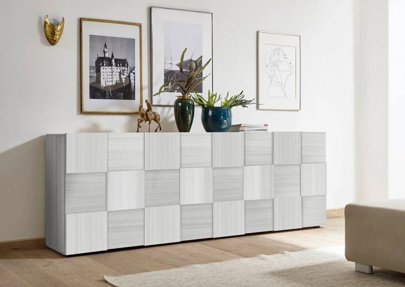 HOME AFFAIRE Sideboard Dama 4 Türen Grau Matt - Bild 2