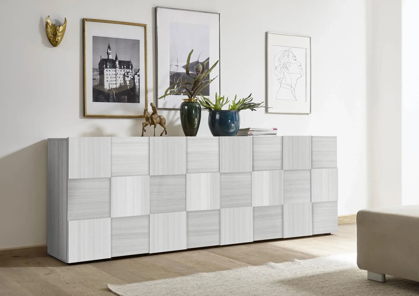 HOME AFFAIRE Sideboard Dama 4 Türen Grau Matt - Bild 4