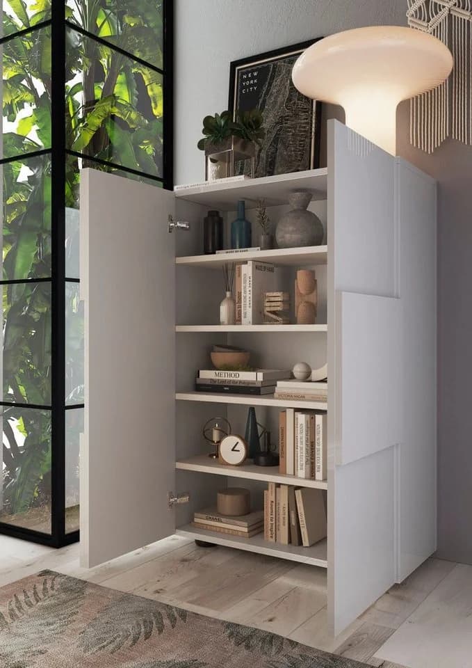 HOME AFFAIRE Schuhschrank Dama Weiß Hochglanz 2-Türig - Bild 3