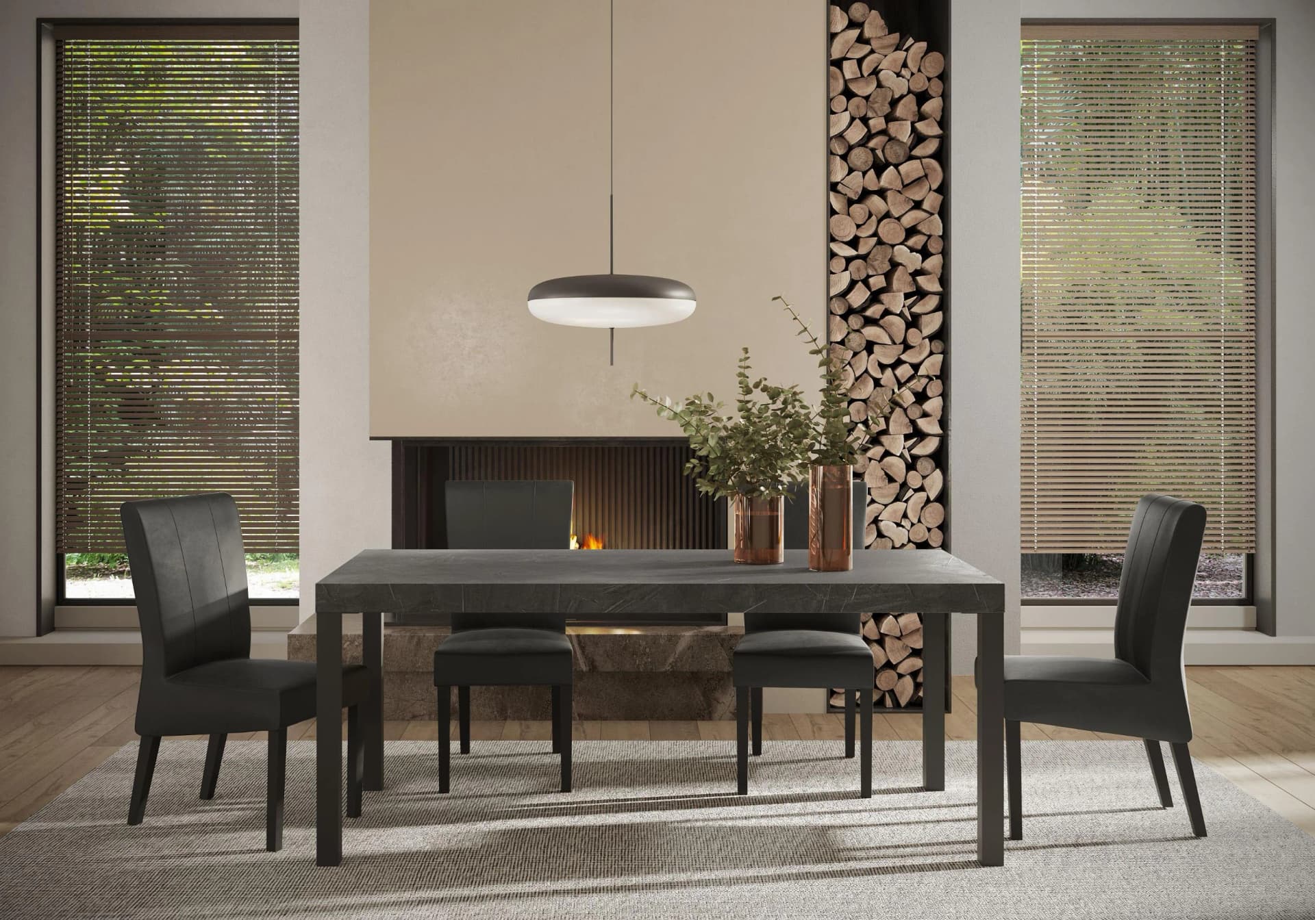 HOME AFFAIRE Everest Esstisch 189 cm Bleigrau Metallbeine