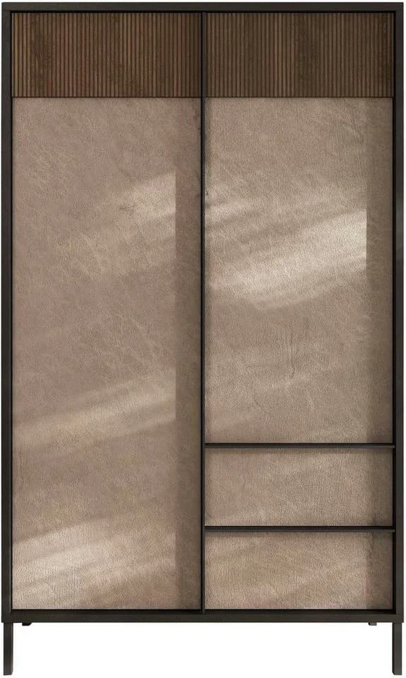 Home Affaire Highboard Everest 177 cm Grau Lehmfarben Soft-Close