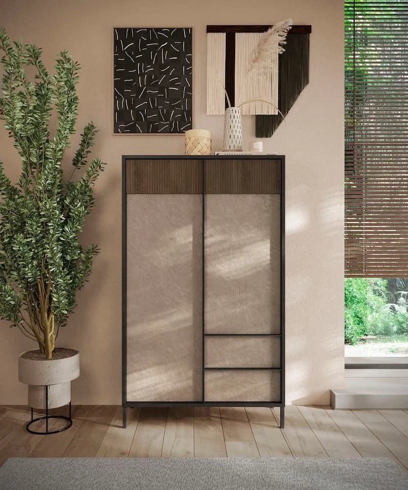 Home Affaire Highboard Everest 177 cm Grau Lehmfarben Soft-Close - Bild 2