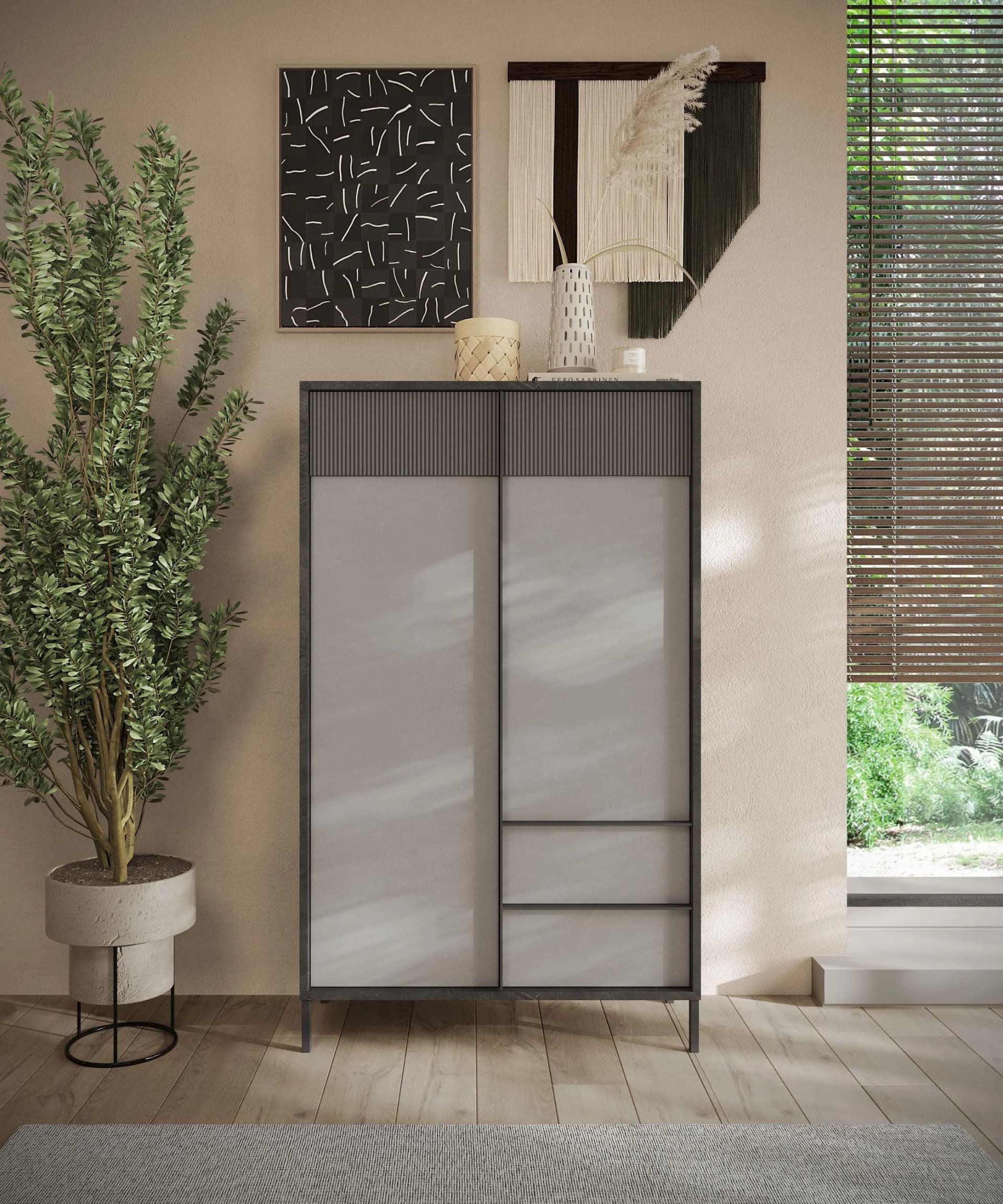 HOME AFFAIRE Highboard Everest Grau mit Soft-Close