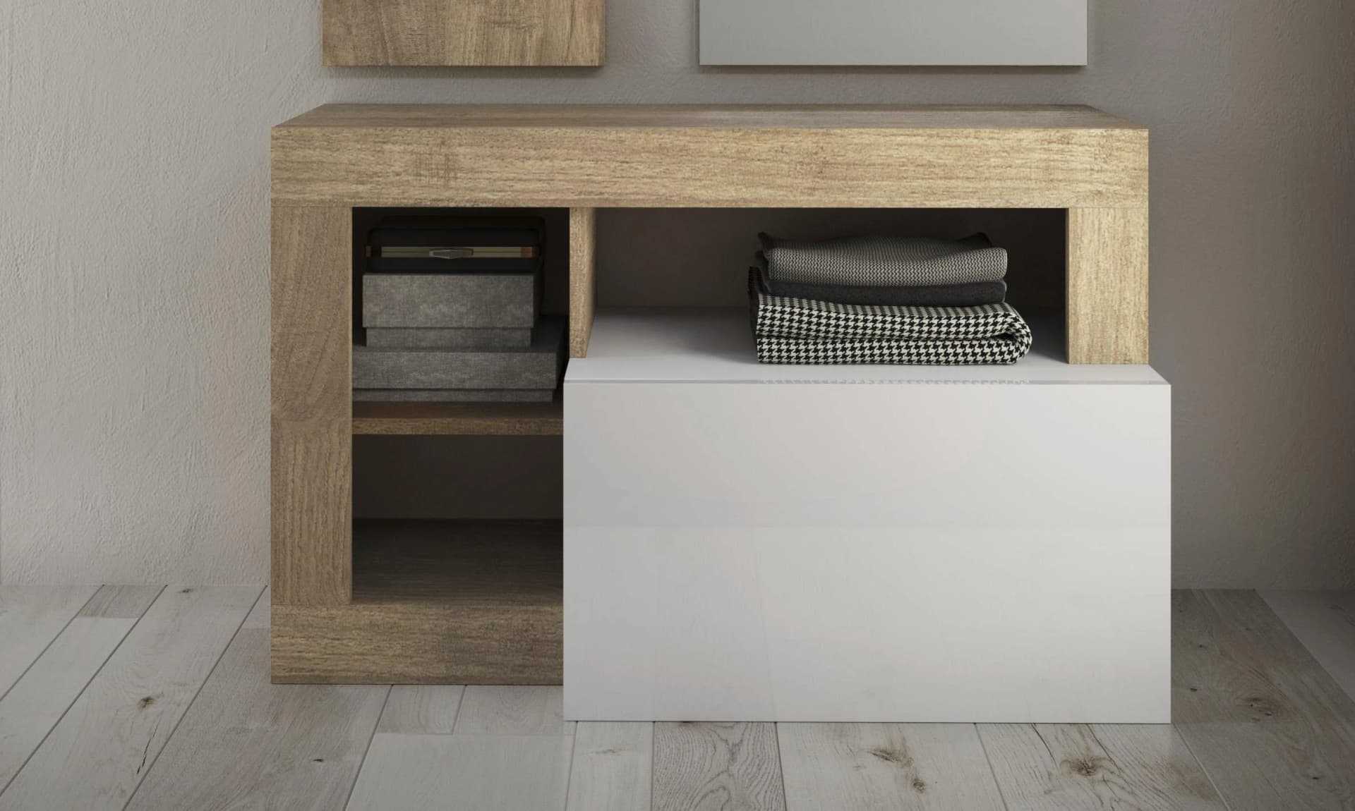 Home Affaire Garderobenschrank Hamburg Weiß Eiche Cadiz NB