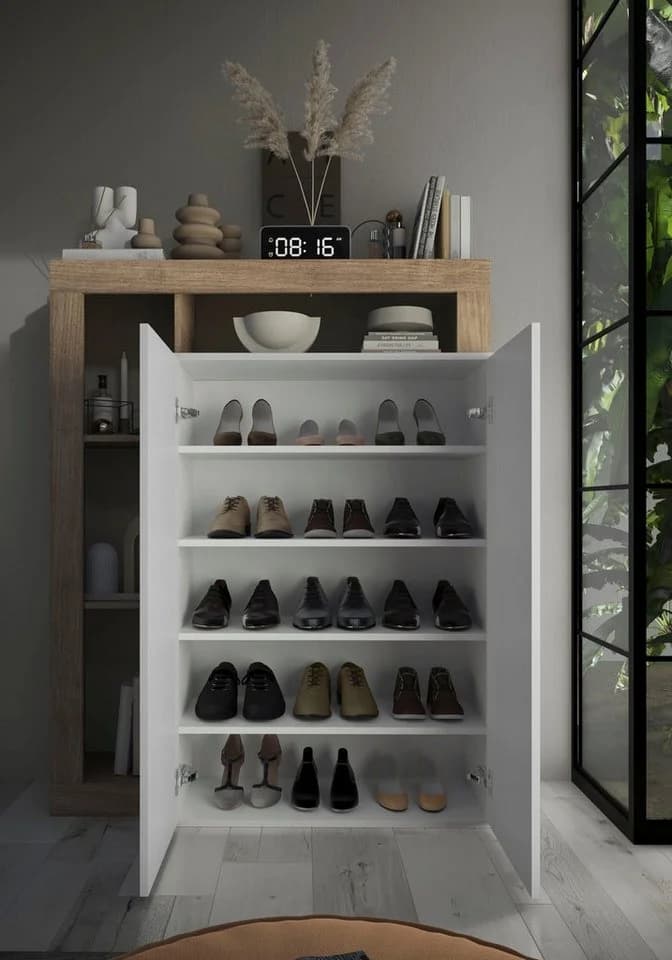HOME AFFAIRE Schuhschrank Hamburg Weiß Eiche Cadiz NB - Bild 4