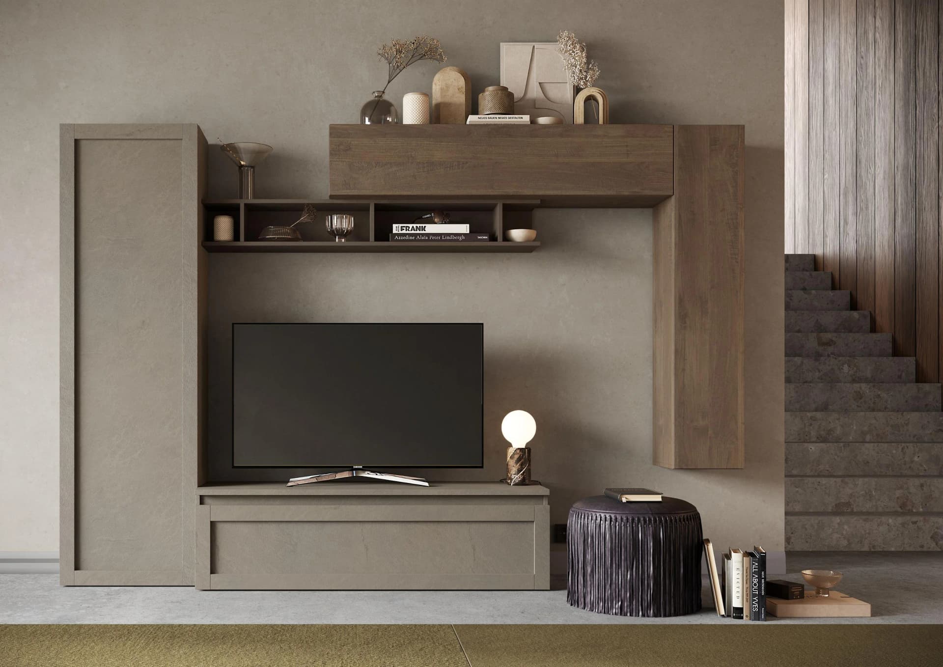 Home Affaire Infinity Wohnwand 5-tlg. Braun/Bronze Grifflos