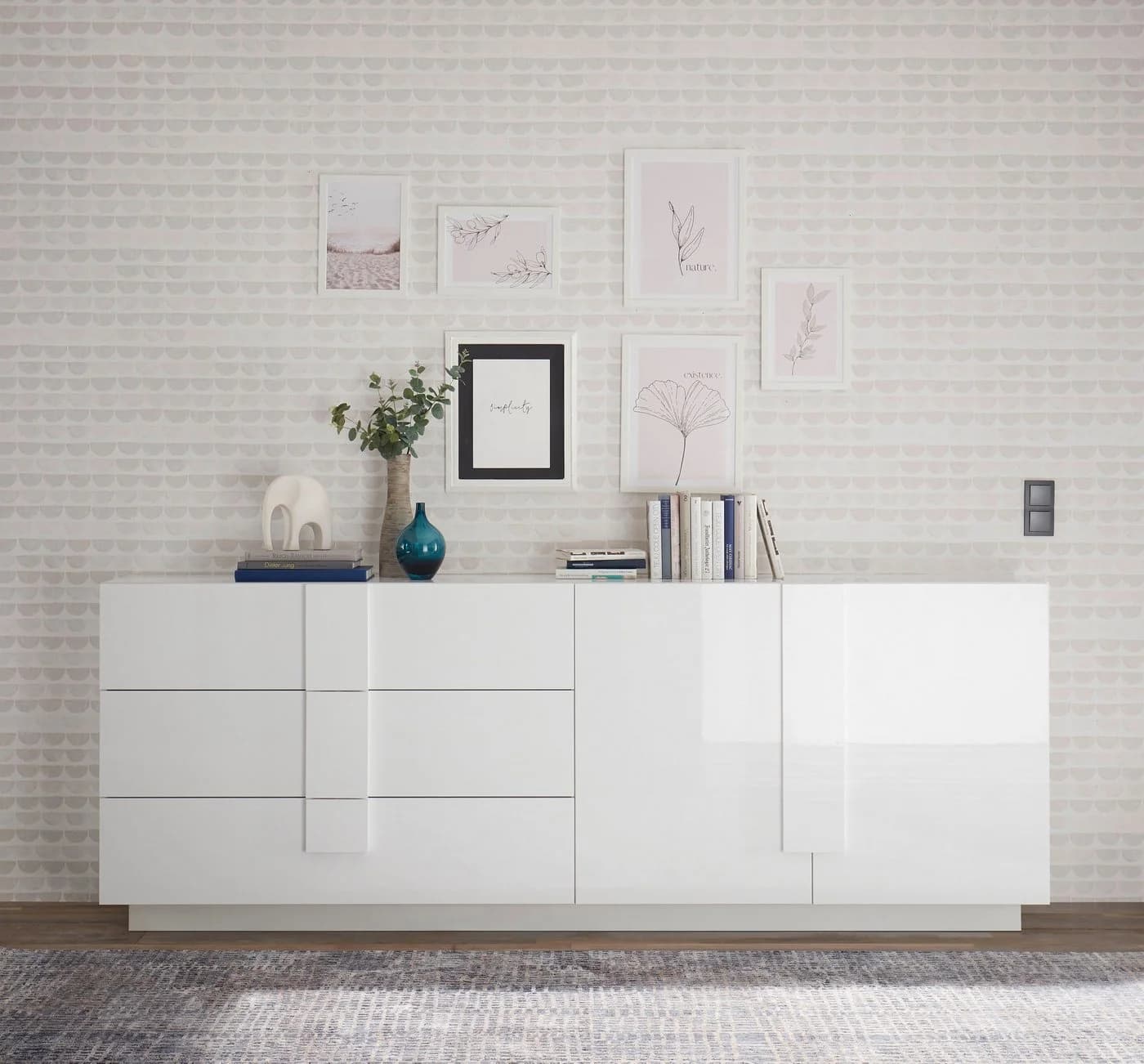 HOME AFFAIRE Sideboard Jupiter Weiß Hochglanz Modern - Bild 2