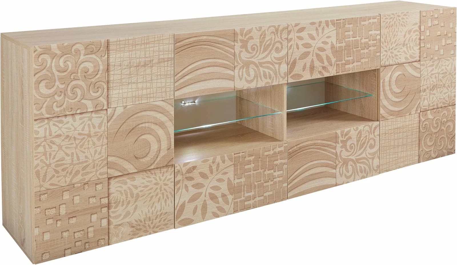 HOME AFFAIRE Sideboard Miro Braun Eichefarben Sägerau