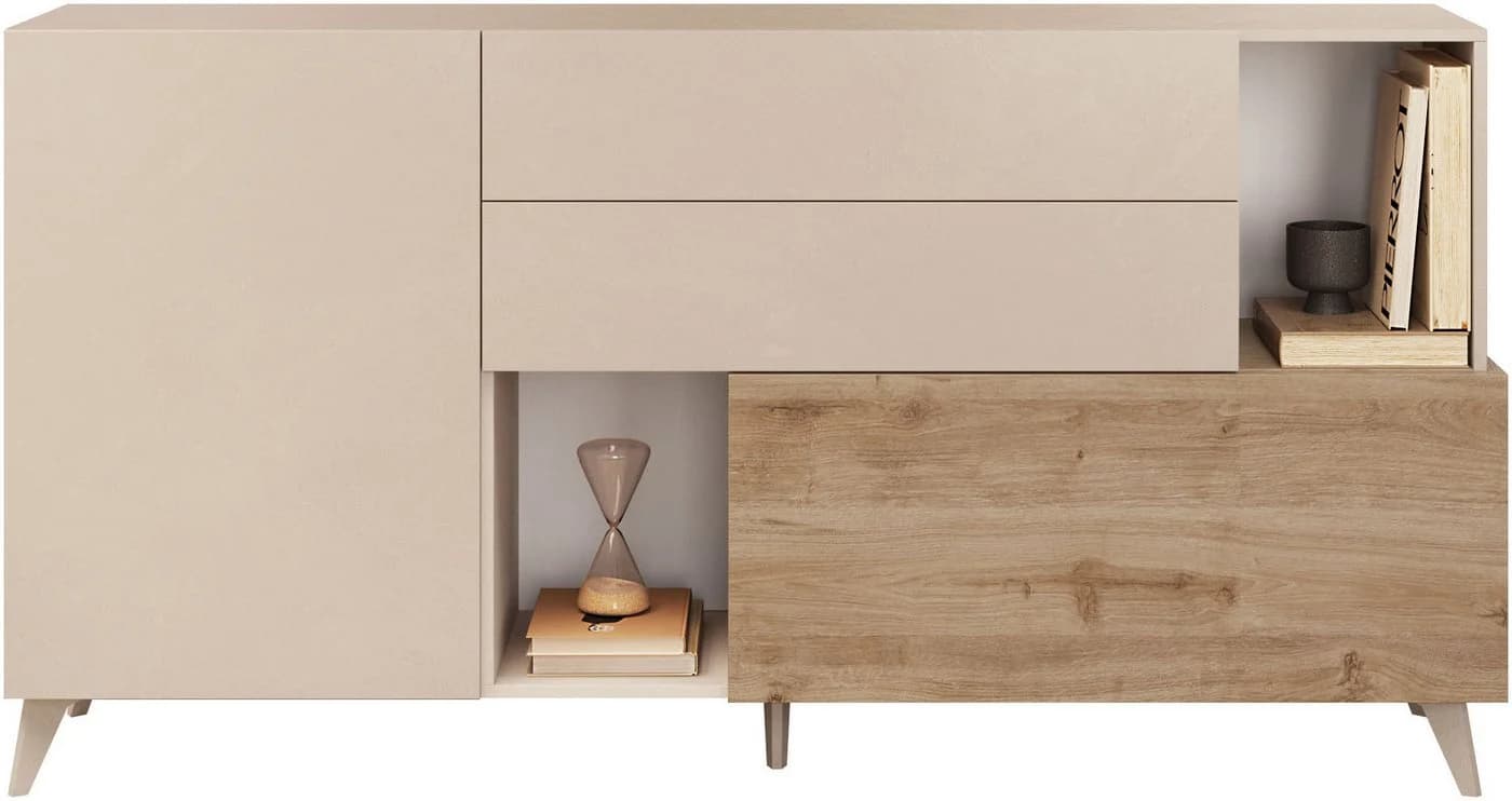 HOME AFFAIRE Sideboard Monaco Weiß Braun Soft-Close - Bild 2