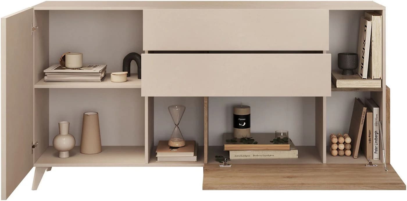 HOME AFFAIRE Sideboard Monaco Weiß Braun Soft-Close - Bild 3