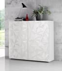 HOME AFFAIRE Prisma Highboard Weiß Hochglanz Siebdruck Modern Bild 2