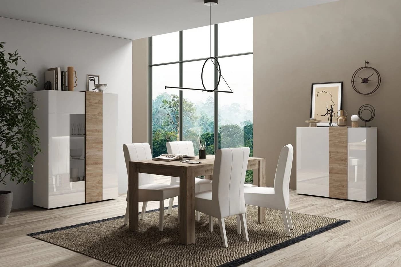 Home affaire Vitrine Venus Weiß Hochglanz Eiche Cadiz - Bild 5