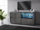 Home affaire Lowboard Dama 121 cm TV-Board grifflos Anthrazit Hochglanz Bild 2