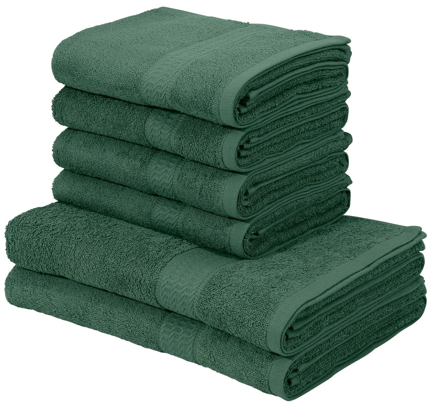 OTTO home Handtuch Set Juna 6-tlg. Dunkelgrün Baumwolle - Bild 2