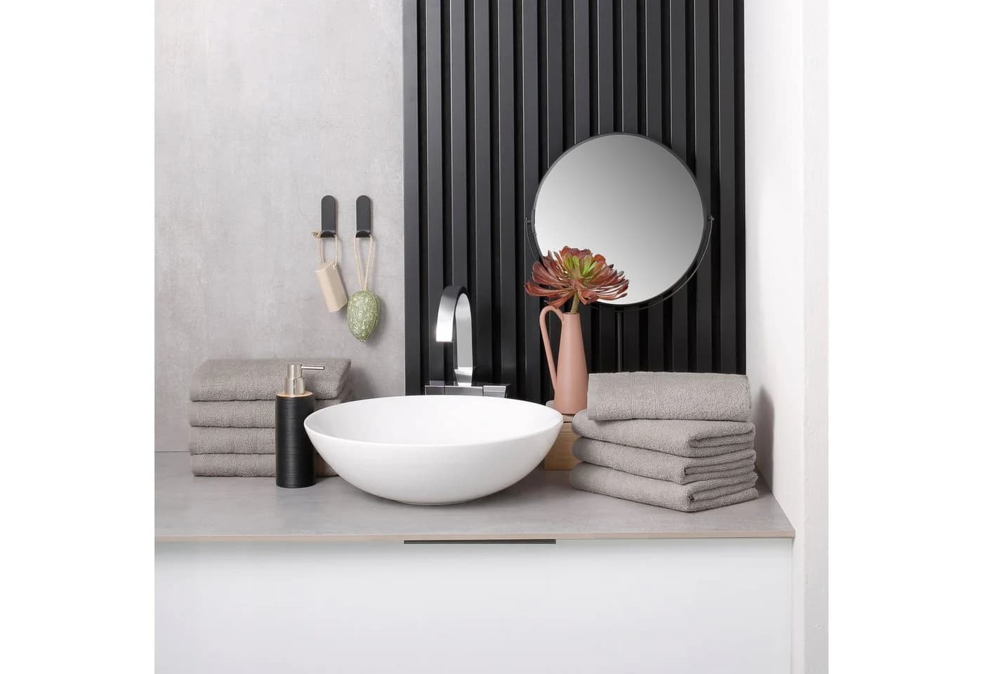 OTTO HOME Handtuch Set Inga 8-tlg. Grau 100% Baumwolle