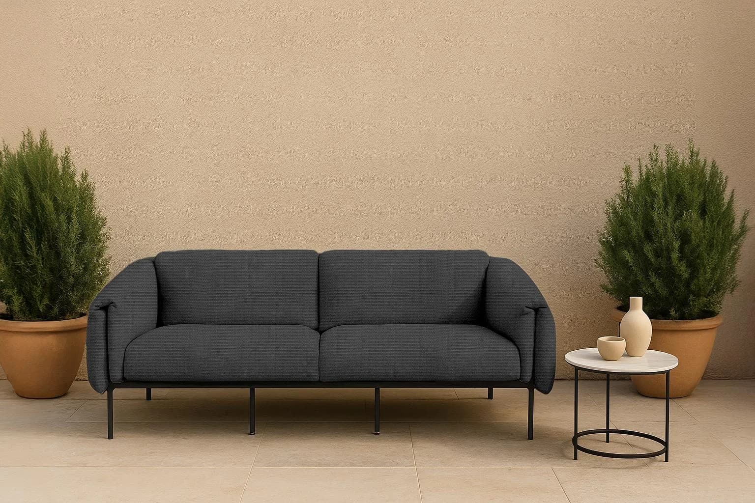 HOME AFFAIRE Lumi 2-Sitzer Gartensofa Grau Wetterfest