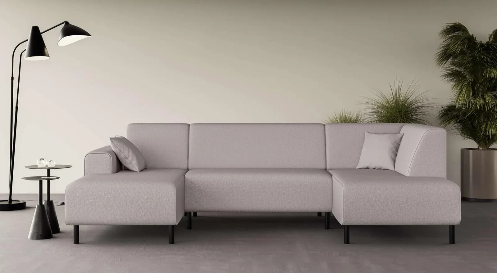 Home Affaire Wohnlandschaft ARROS U-Form Beige mit Recamiere