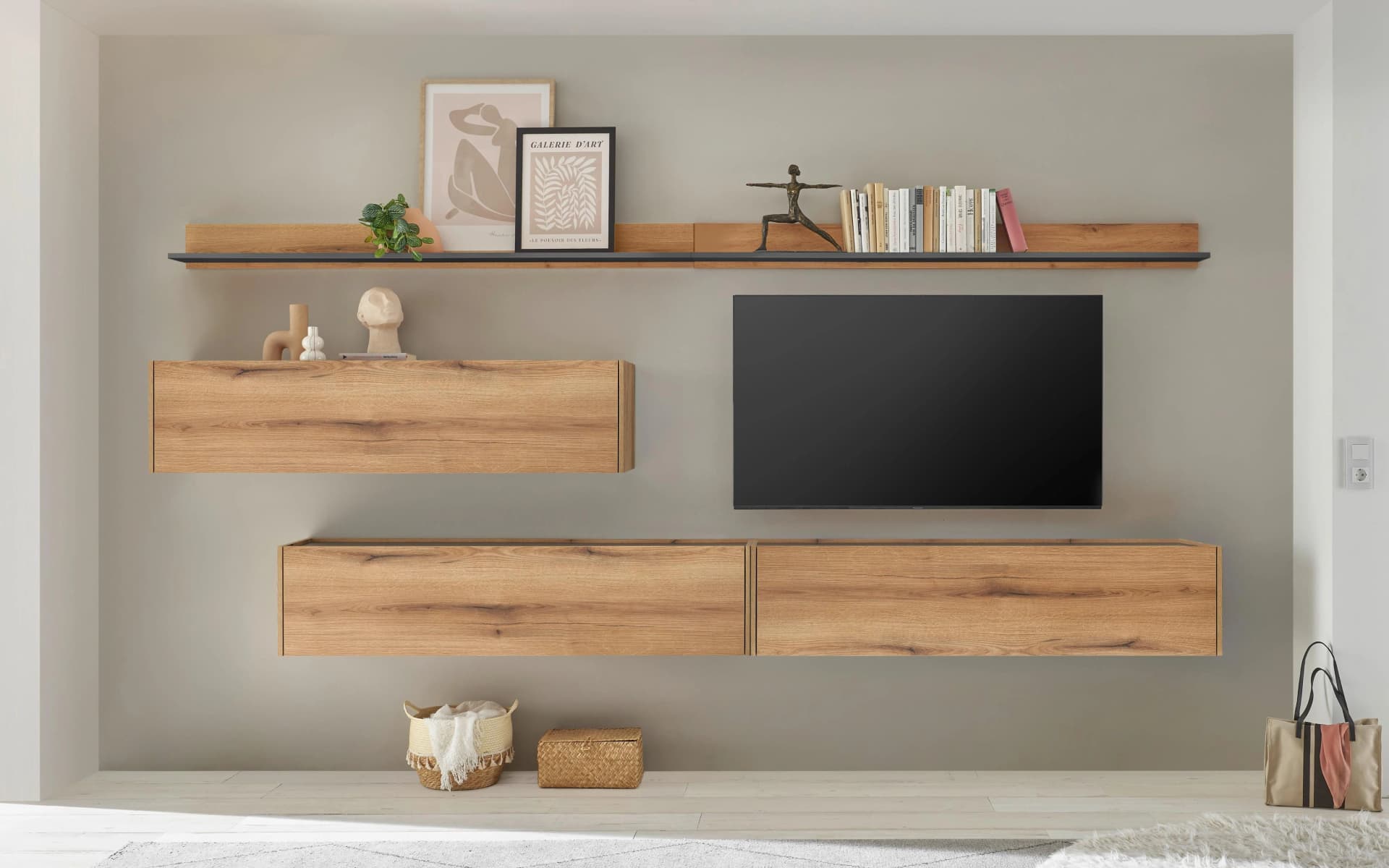 Home Affaire Wohnwand City/Giron Komplettset Braun Modern