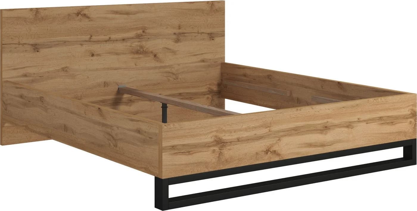 HOME AFFAIRE Bettgestell Bronne Industrial Design Braun/Schwarz
