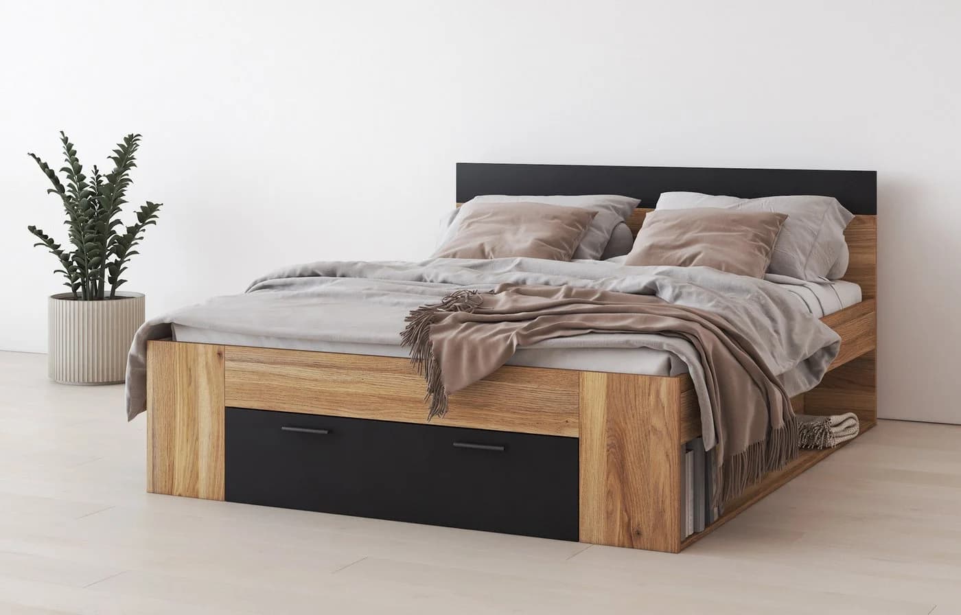 Home Affaire Bettgestell Faweza 160/180 cm Stauraumbett mit Schublade - Bild 2