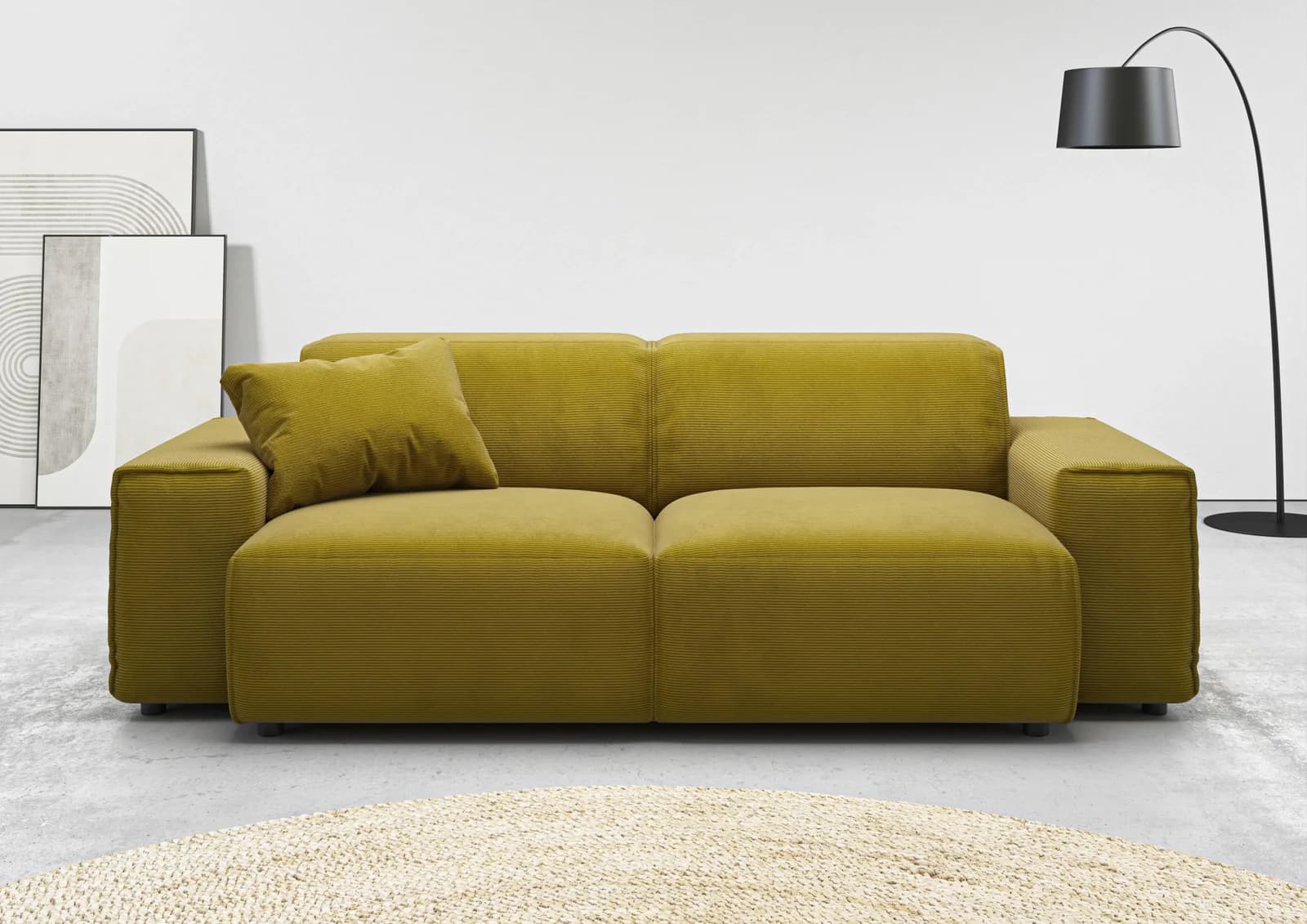 HOME AFFAIRE Sofa Glimminge 2,5-Sitzer Pistazie Feincord