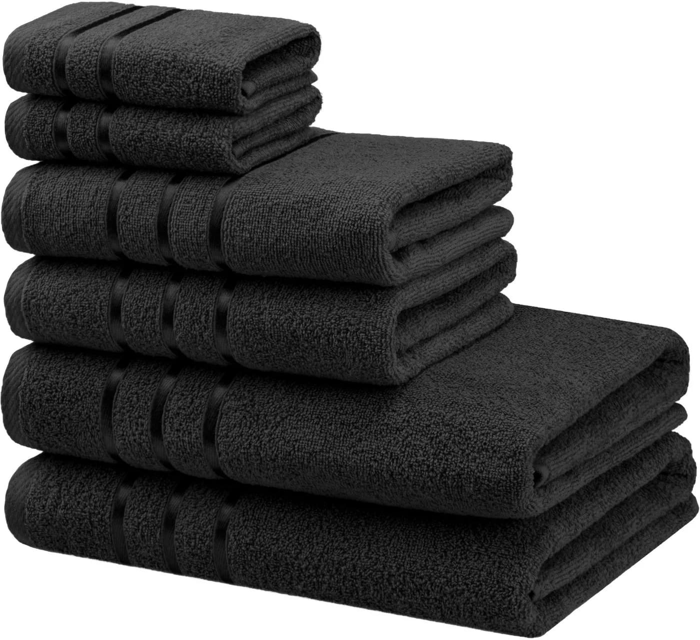 Bruno Banani Handtuch Set Clement 6-tlg. Anthrazit 100% Baumwolle - Bild 2