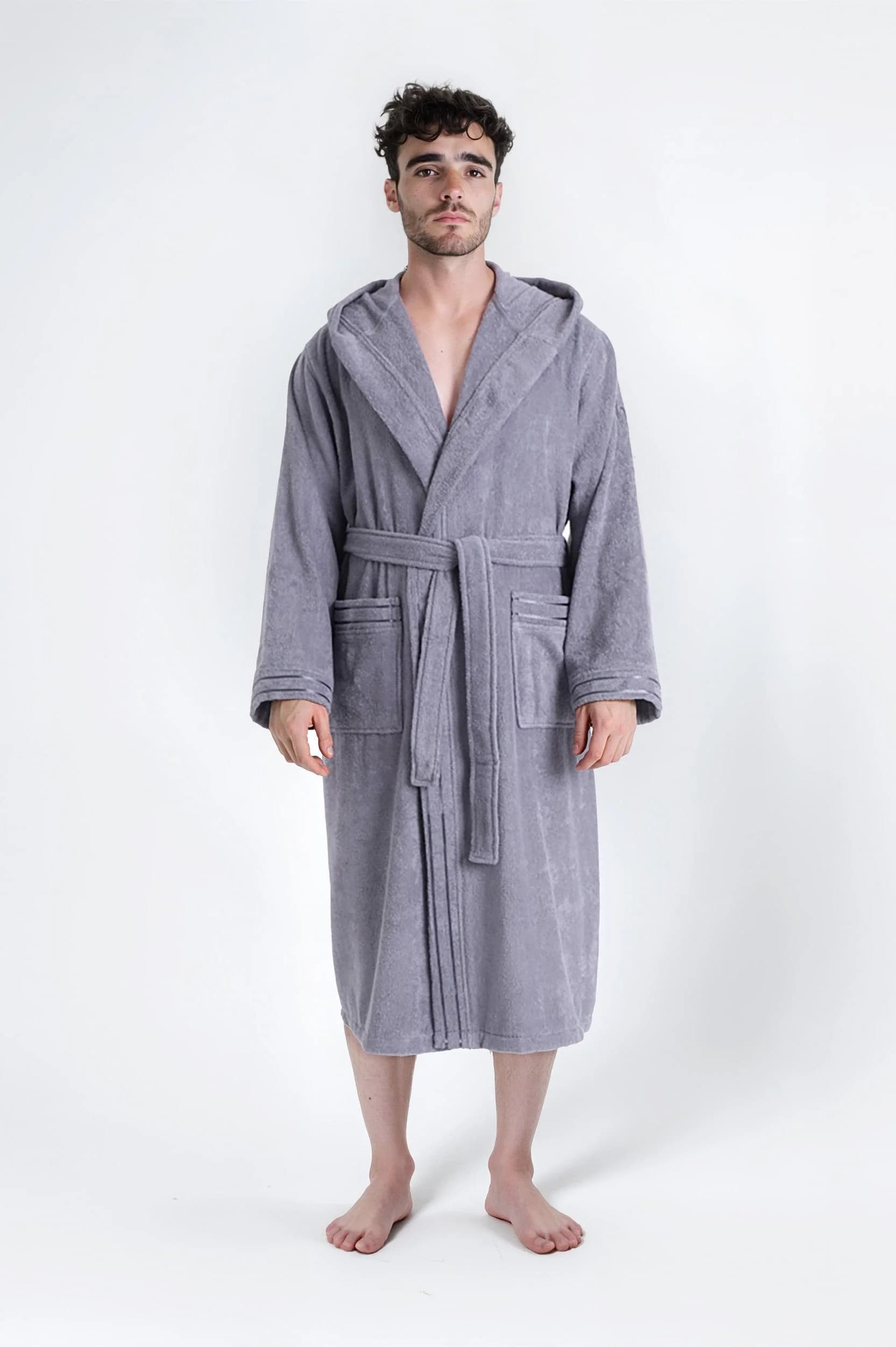 Bruno Banani Herrenbademantel Clement Grau Walkfrottier