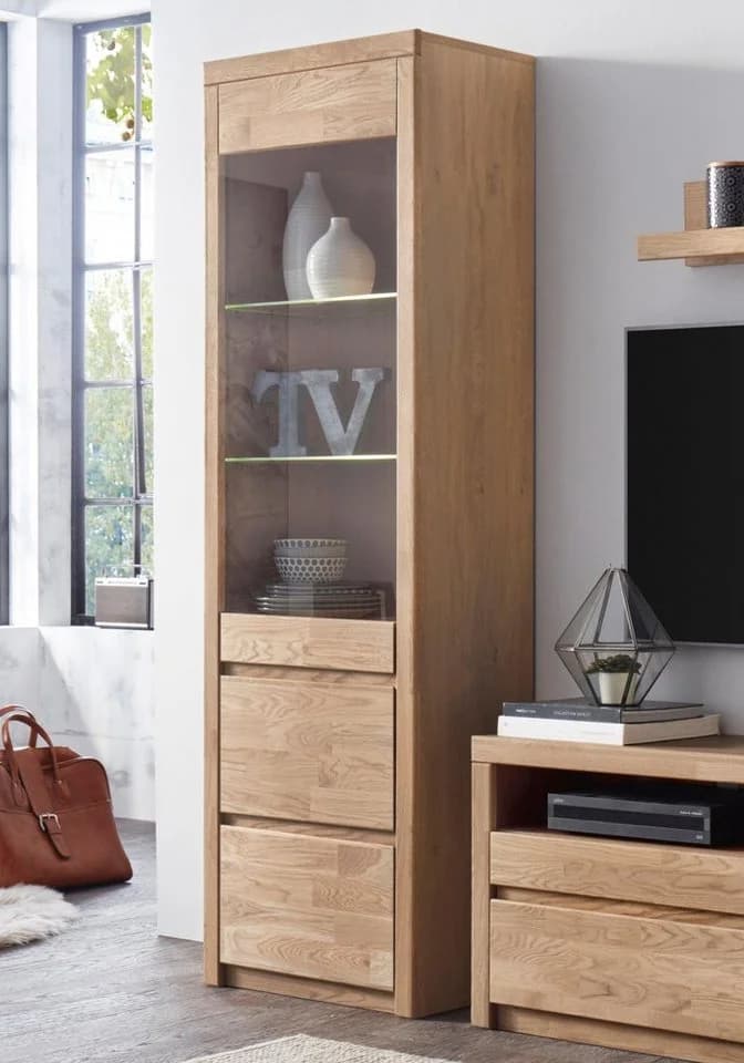 OTTO HOME Vitrine Silkeborg75 Eiche teilmassiv geölt mit Glaseinsatz - Bild 4