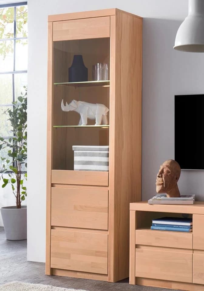 Vitrine OTTO HOME Silkeborg75 Kernbuche Teilmassiv mit Glaseinsatz - Bild 4