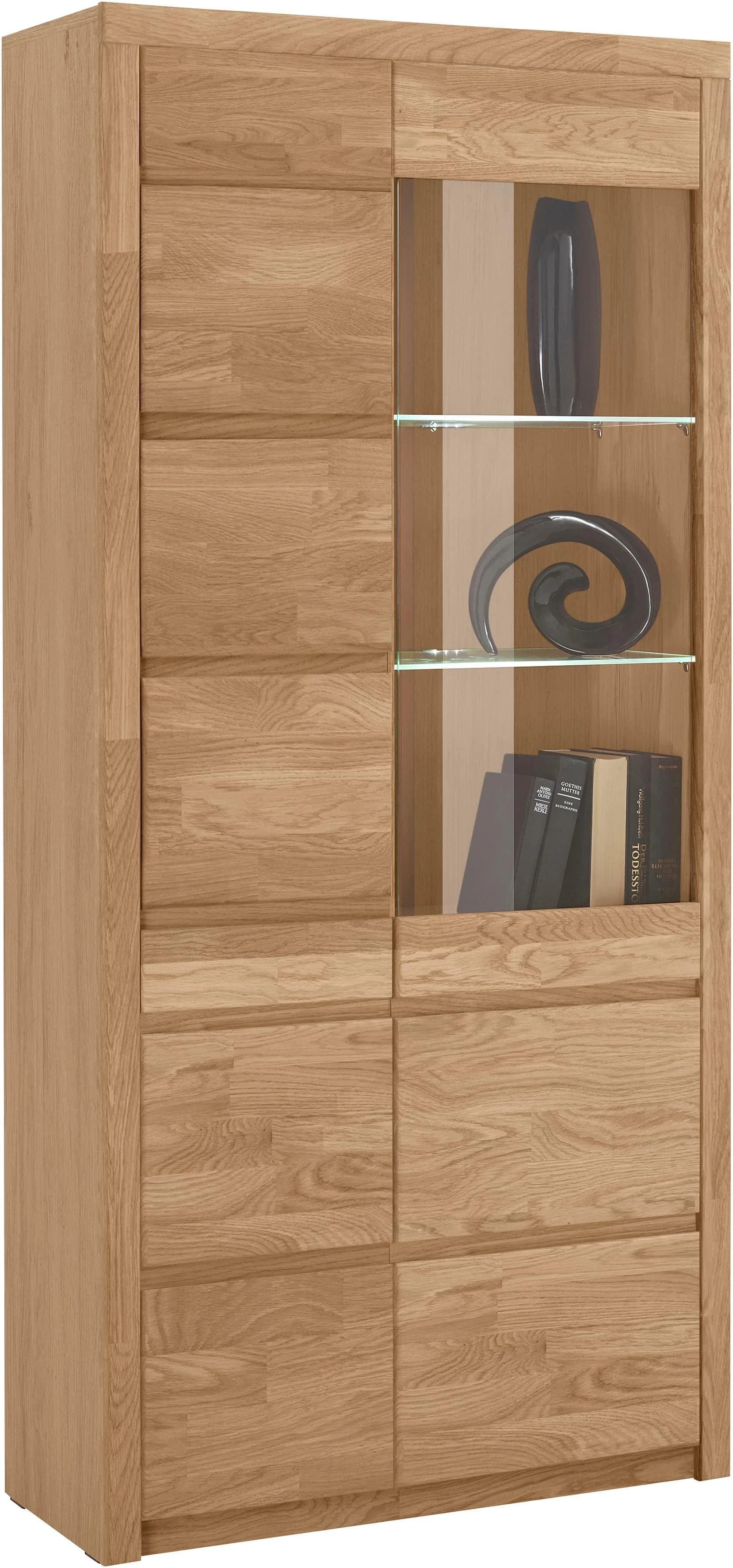 OTTO HOME Vitrine SILBEKORG Eiche Teilmassiv 10 Fächer Glasböden