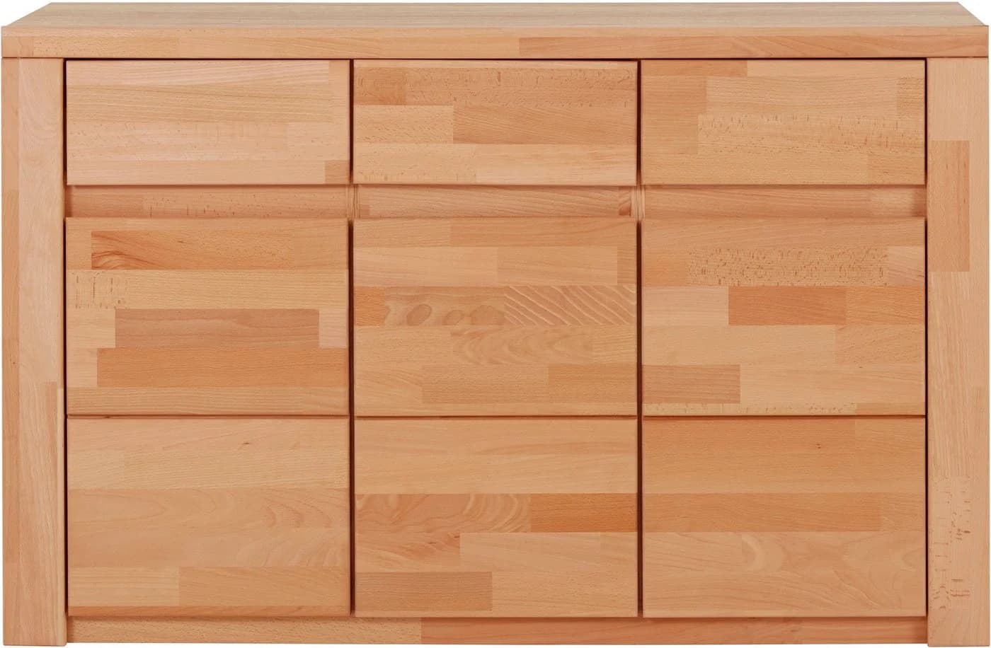 OTTO HOME Sideboard Burano Eiche teilmassiv mit 3 Türen und 3 Schubladen