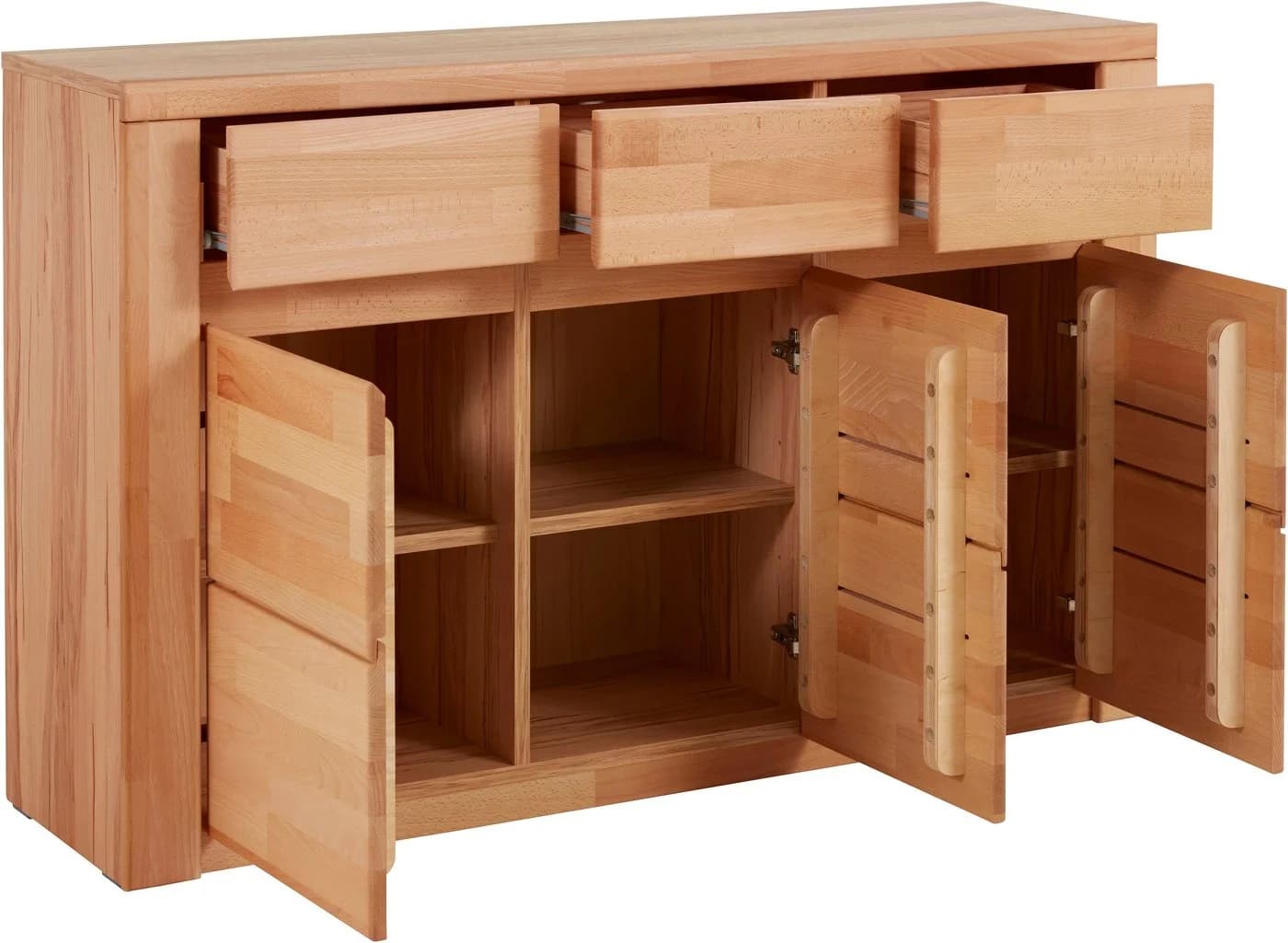 OTTO HOME Sideboard Burano Eiche teilmassiv mit 3 Türen und 3 Schubladen - Bild 4