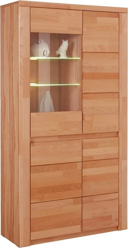 Vitrine OTTO HOME Burani Kernbuche Teilmassiv Grifflose Optik - Bild 3