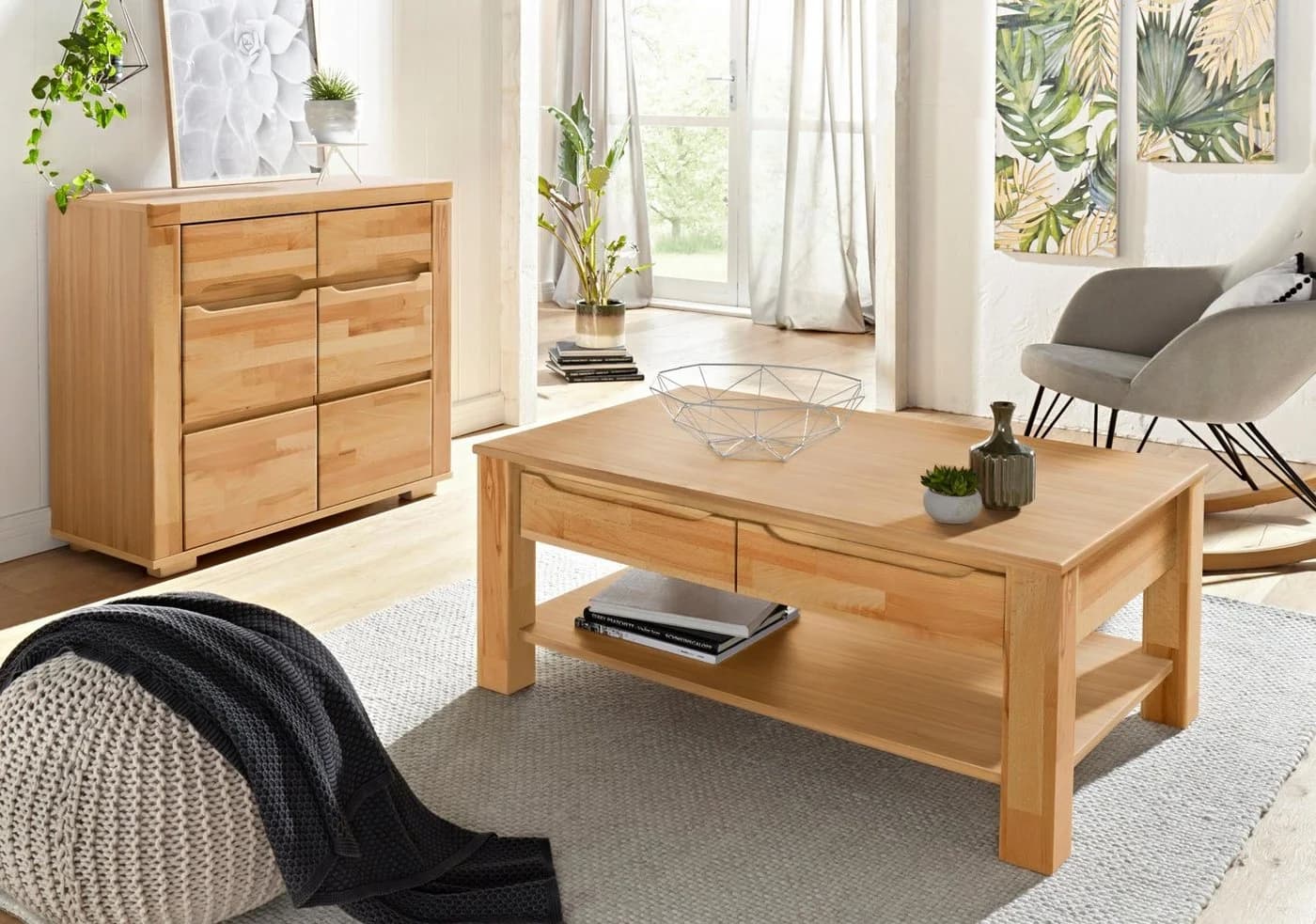 Kommode OTTO HOME Denis Beige Kernbuche Teilmassiv - Bild 5