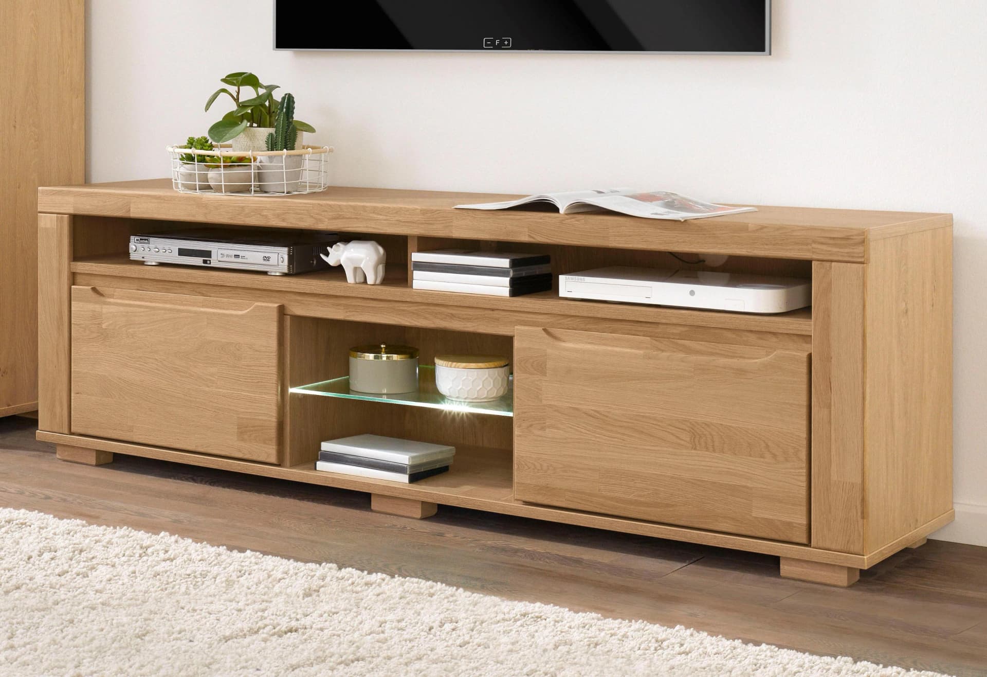 OTTO HOME Lowboard Denis Eiche Massivholz Front