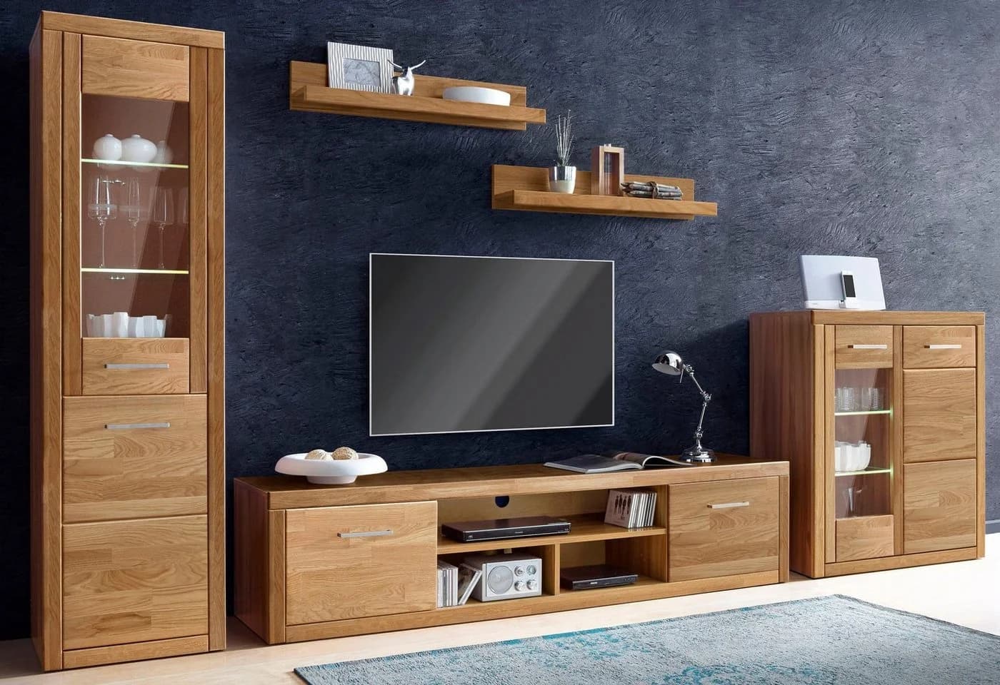 Home Affaire Wohnwand Logo Eiche Massivholz - Bild 2