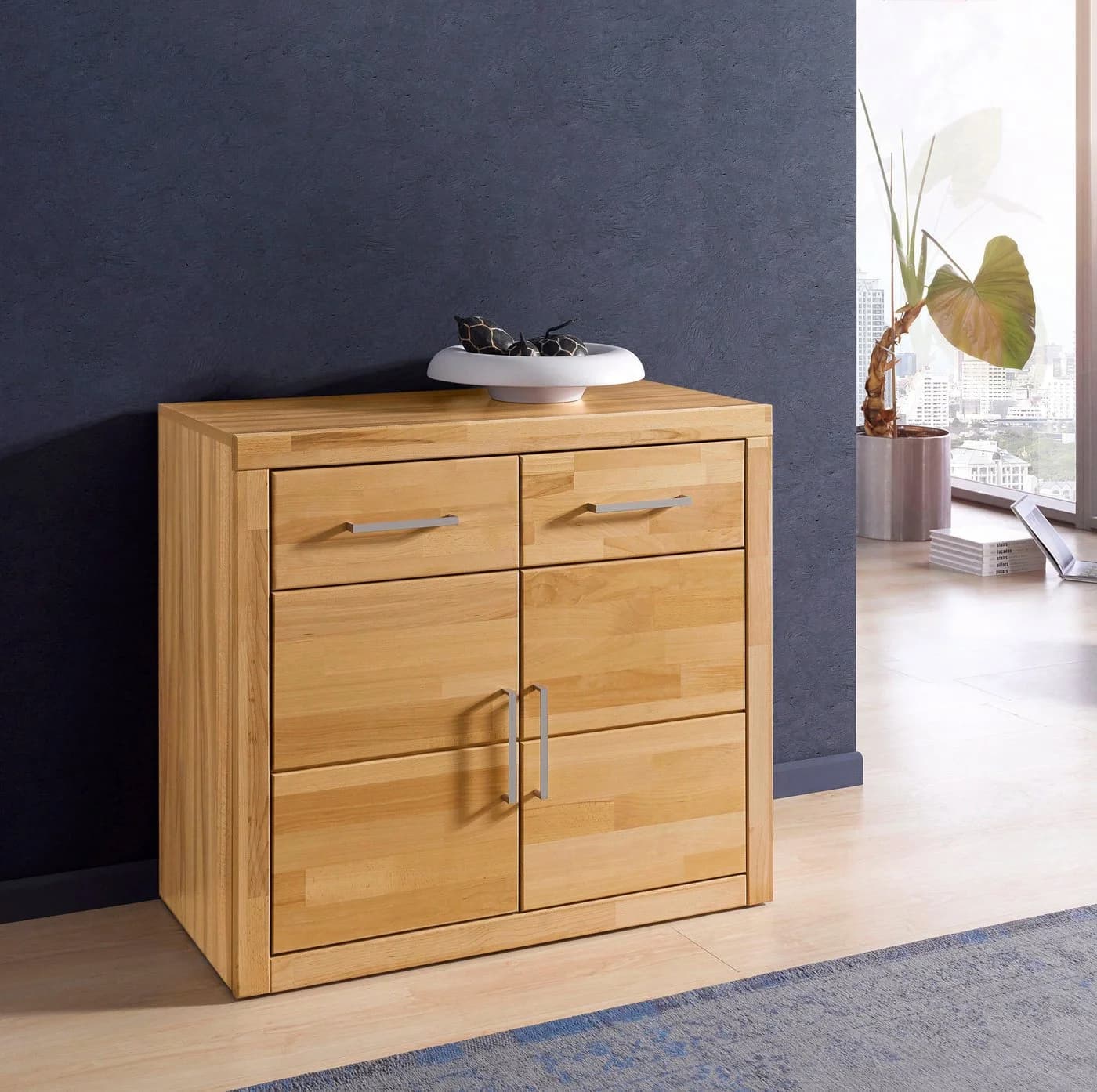 OTTO HOME Kommode Logo 90cm Massivholz Fronten 2 Türen 2 Schubladen